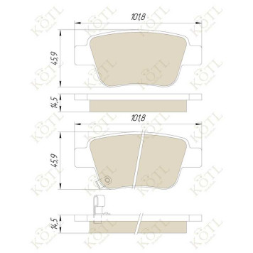 Колодки тормозные TOYOTA AVENSIS 03>/COROLLA VERSO 04> задние <b>KOTL 3337KT</b>