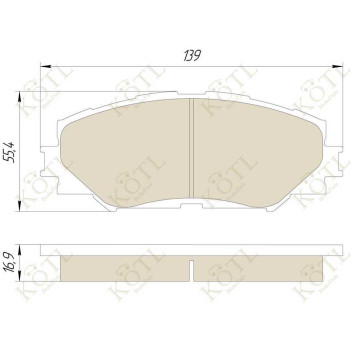 Колодки тормозные дисковые <b>KOTL 3425KT</b>-2