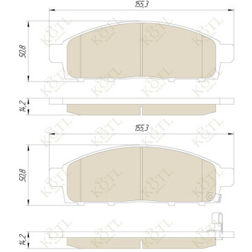 Колодки тормозные MITSUBISHI PAJERO SPORT/MONTERO SPORT 08>/L200 05> передние <b>KOTL 3435KT</b>