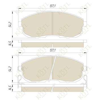 Колодки тормозные NISSAN JUKE/MAXIMA/TEANA/TIIDA/SUZUKI SX4 перед. с инд.износа <b>KOTL 3616KT</b>-1