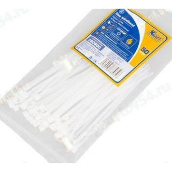Хомут пластиковый/стяжка кабельная 2, 5*100мм белый (50шт) <b>KRAFT KT 880600</b>