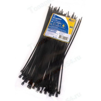 Хомут пластиковый/стяжка кабельная 2, 5*200мм черный (50шт) <b>KRAFT KT 880615</b>