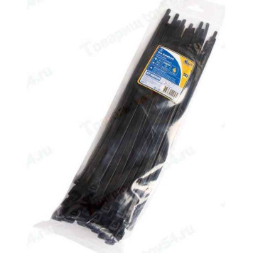 Хомут пластиковый/стяжка кабельная 7, 6*300мм черный (50шт) <b>KRAFT KT 880624</b>