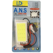 Панель светодиодная освещения салона 32x16мм сплошная заливка белая, 2 переходника 12V KS-3216 СОВ