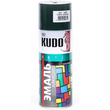 Краска-спрей темно-зеленая KUDO KU-1007 (520мл) универсальная алкидная