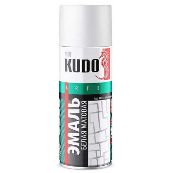 Краска-спрей белая матовая KUDO KU-1101 (520 мл)-1