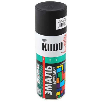 Краска-спрей черная матовая KUDO KU-1102 (520мл) универсальная алкидная