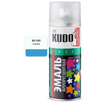 Краска аэрозольная голубая флуоресцентная (520мл) <b>KUDO KU-1202</b>