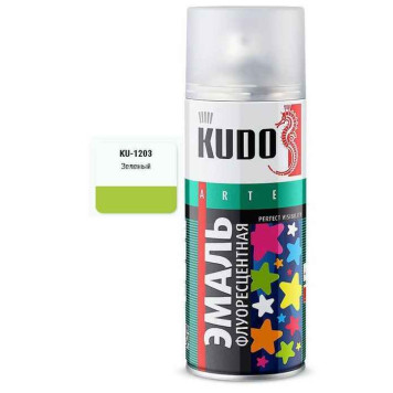 Краска аэрозольная зеленая флуоресцентная (520мл) <b>KUDO KU-1203</b>