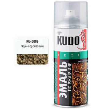 Краска аэрозольная черно-бронзовая по ржавчине молотковая (520мл) <b>KUDO KU-3009</b>