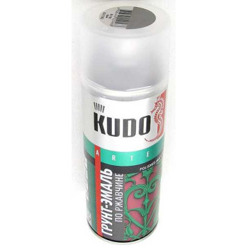 Грунт-эмаль для металла (по ржавчине) серый KUDO KU-317042 (520 мл), аэрозоль