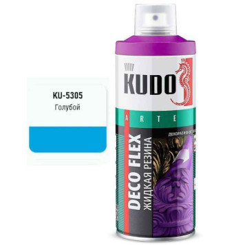 Краска аэрозольная ЖИДКАЯ РЕЗИНА голубая (520мл) <b>DECO FLEX KUDO KU-5305</b>
