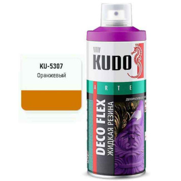 Краска аэрозольная ЖИДКАЯ РЕЗИНА оранжевая (520мл) <b>DECO FLEX KUDO KU-5307</b>