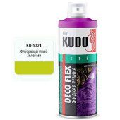 Краска аэрозольная ЖИДКАЯ РЕЗИНА зеленая флуоресцентная (520мл) <b>DECO FLEX KUDO KU-5321</b>