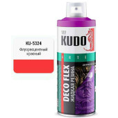 Краска аэрозольная ЖИДКАЯ РЕЗИНА красная флуоресцентная (520мл) <b>DECO FLEX KUDO KU-5324</b>