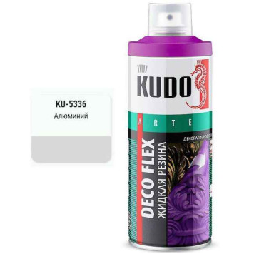 Краска аэрозольная ЖИДКАЯ РЕЗИНА алюминий (520мл) <b>DECO FLEX KUDO KU-5336</b>