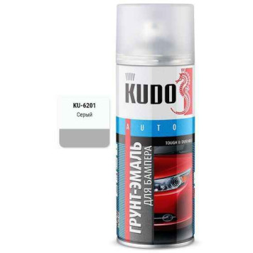 Грунт-эмаль для бамперов аэрозольный серый (520мл) <b>KUDO KU-6201</b>