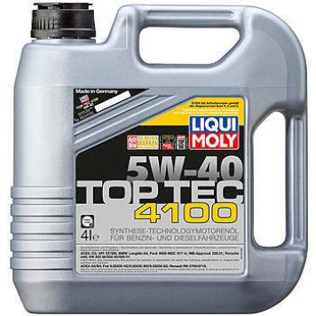 Масло моторное синтетическое 4л 5w40 SM/CF Liqui Moly Top Tec 4100 7547