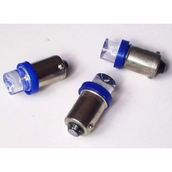 Лампа (LS21) светодиодная T8,5 (BA9s) 1 диод, синяя, вогнутый конус 12V А12/4-1