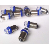 Лампа (LS21) светодиодная T8,5 (BA9s) 1 диод, синяя, вогнутый конус 12V А12/4