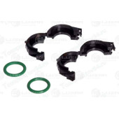 Комплект подключения радиатора отопителя ВАЗ 2190 Гранта, ГАЗель Next, УАЗ-3163 (2 фиксатора + 2 кольца) <b>LUZAR LGS 0003</b>