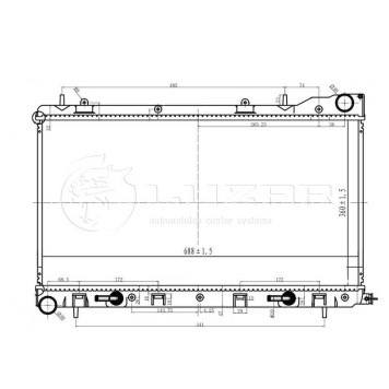 Радиатор охлаждения двигателя для а/м Subaru Forester S11 (02-) без горловины <b>LUZAR LRc221A0</b>