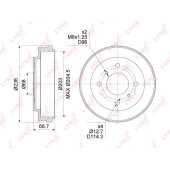 Барабан тормозной (203x43,5) <b>LYNXAUTO BM-1115</b>