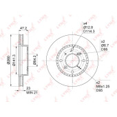Диск тормозной передний (260x23) подходит для HONDA CR-V I 2.0 99-02 / Accord VI 1.6 98-02 / Prelude IV 2.0 92-00 <b>LYNXAUTO BN-1041</b>