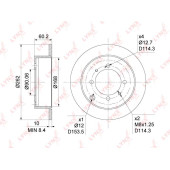 Диск тормозной задний (262x10) подходит для MITSUBISHI Lancer(CS) 1.6-2.4 03> / Galant V-VI 1.8-2.5 92-04 / Space Runner 1.8-2.0D 91-99 / Space Wagon 1.8-2.4 91-98 <b>LYNXAUTO BN-1048</b>