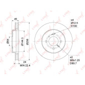 Диск тормозной передний (256x24) подходит для MITSUBISHI Lancer(CS) 1.3-2.0 03> / Lancer V-VI 1.5-1.8 92-03 <b>LYNXAUTO BN-1089</b>