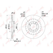 Диск тормозной передний (314x24) подходит для MITSUBISHI Pajero II-III 2.5D 90-06 / Pajero Sport(K90) 2.5D-3.0 98> / L200 2.8D 03-07 <b>LYNXAUTO BN-1096</b>