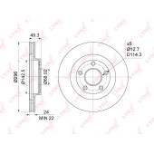 Диск тормозной передний (296x24) подходит для NISSAN Teana(J31) 2.0-3.5 03-08 <b>LYNXAUTO BN-1103</b>