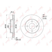 Диск тормозной передний (237,5x22) подходит для NISSAN AD(Y11) 1.5-1.8 99-05 <b>LYNXAUTO BN-1114</b>