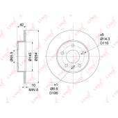 Диск тормозной задний (264x10) подходит для OPEL Astra G-H 1.2-2.2D 99> / Meriva 1.3D-1.8 03> / Zafira A/B 1.6-2.2D 99> <b>LYNXAUTO BN-1119</b>