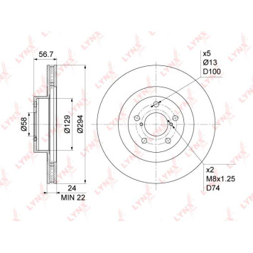 Диск тормозной передний (293,5x24) подходит для SUBARU Forester(SF-J) 2.0-2.5 01> / Impreza(GC-R) 2.0-2.5 98> / Legacy III-V 2.0D-3.0 00> / XV 1.6-2.0 12> <b>LYNXAUTO BN-1128</b>-1