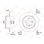 Диск тормозной задний (288x10) подходит для TOYOTA Camry(V1-30) 2.2-3.0 91-06 / Harrier 2.2-30 97-03 / Highlander 2.4-3.0 00-07, LEXUS ES 3.0 96-06 <b>LYNXAUTO BN-1145</b>