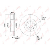 Диск тормозной передний (238x18) подходит для TOYOTA Corolla(E10/1) 1.3-1.6 92-01 <b>LYNXAUTO BN-1166</b>