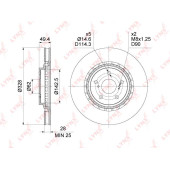 Диск тормозной передний (328x28) <b>LYNXAUTO BN-1639</b>