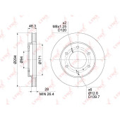 Диск тормозной передний (294x28) <b>LYNXAUTO BN-1762</b>