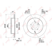 Диск тормозной задний (308x16) <b>LYNXAUTO BN-1929</b>