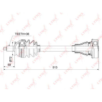 Привод в сборе L подходит для SKODA Fabia III 1.2-1.6 14>, VW Polo 1.2-1.6 09> <b>LYNXAUTO CD-1024</b>