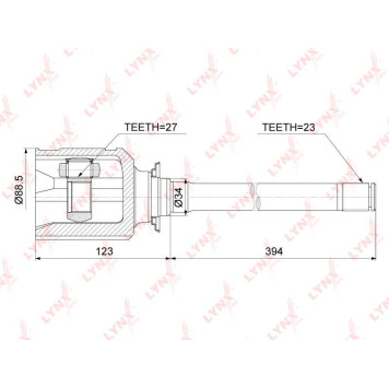 Шрус внутренний R LEXUS RX300 03-08, TOYOTA Highlander 2.4-3.3 00-07 / RAV 4 II 2.0 01-05 <b>LYNXAUTO CI-3729</b>