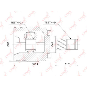 Шрус внутренний подходит для NISSAN Almera(N15/N16) 1.4-1.5 95-01 / AD(Y10/Y11) 1.3-1.7D 90-08 <b>LYNXAUTO CI-3752</b>