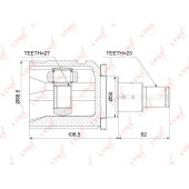 Шрус внутренний L подходит для TOYOTA Rav 4 II 2.0-2.0D 00-05 / Caldina(T24) 2.0 02-07 / Harrier 2.4-3.0 03> / Highlander I 2.4-3.0 00-07, LEXUS RX300 03-08 <b>LYNXAUTO CI-3757</b>