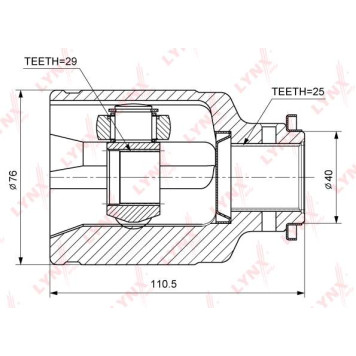 Шарнирный комплект приводного вала LYNXauto CI-7105-1