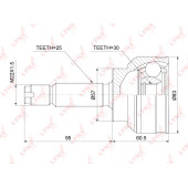 Шрус наружный MITSUBISHI Lancer(CS) 1.3-2.0 03> <b>LYNXAUTO CO-3862</b>