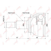 Шрус наружный передний MAZDA CX-5 2.5 4WD 11-17 <b>LYNXAUTO CO-3920</b>