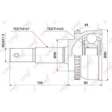 Шарнирный комплект приводного вала LYNXauto CO-5764A-1