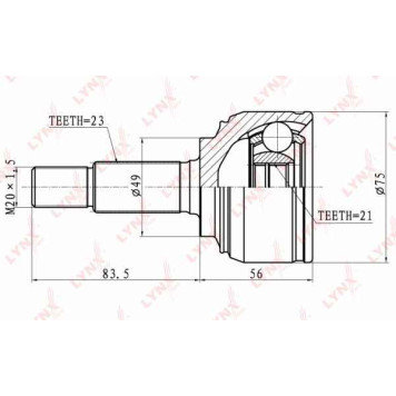 Шарнирный комплект приводного вала LYNXauto CO-5766-1