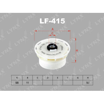 Фильтр топливный подходит для TOYOTA Land Cruiser(200) 4.5D 07>, LEXUS LX450D 15> <b>LYNXAUTO LF-415</b>